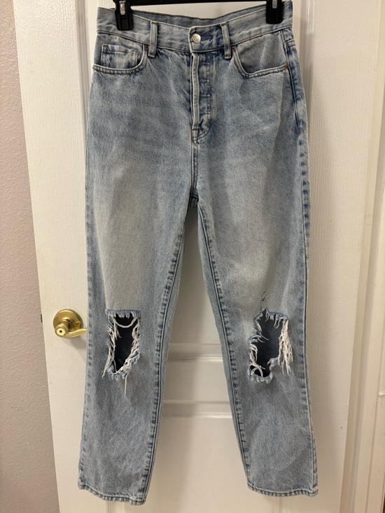 PacSun High Rise Straight Distressed Ripped Knees Cotton Jeans size 25 - Picture 3 of 16